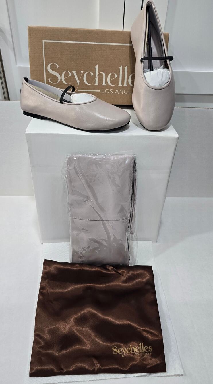 NIB Seychelles Neon Moon Leather Mary Jane Flats w/Clutch Lavender Size 7